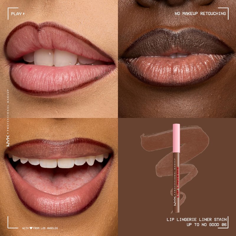NYX PROFESSIONAL MAKEUP Lip Lingerie Liner Stain, Seamless Make Up with All-Day Stain, Waterproof Lip Stain Finish - Up To No Good