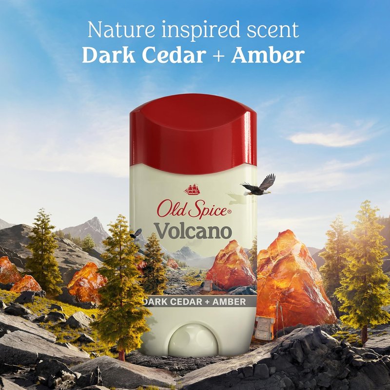 Old Spice Antiperspirant & Deodorant Volcano - Charcoal Infused, 2.6oz (Pack of 3) | Travel-Size Swagger Body Wash
