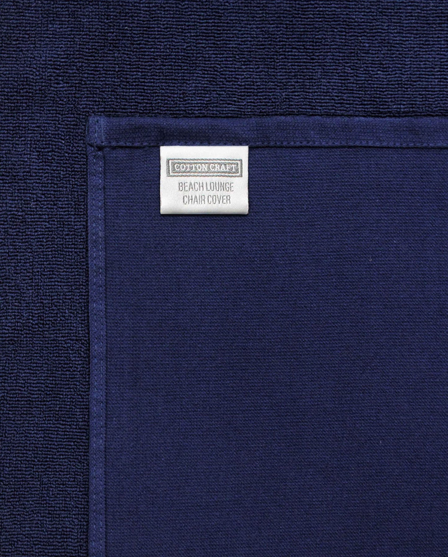COTTON CRAFT Pool Lounge Chair Cover - 100% Cotton Soft Ringspun Terry Towel - Chaise Patio Picnic Spa Sun Lounger Beach Lounge Chair Cover - Oversized 32 in W x 82 in L x 7 in Pocket – Navy Blue