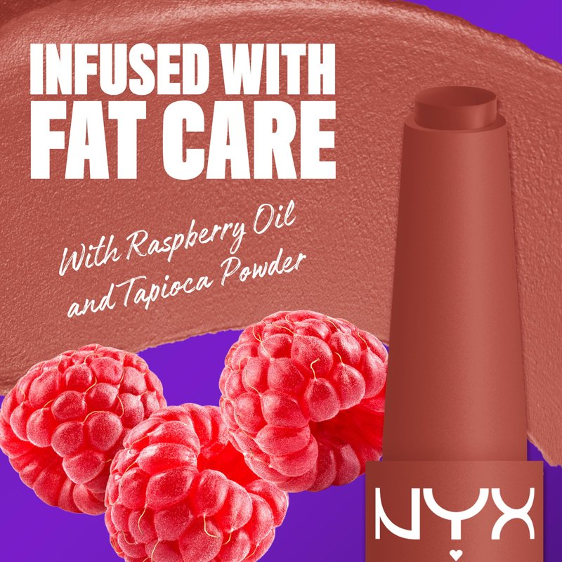 NYX PROFESSIONAL MAKEUP Fat Matte Lipstick, Pigmented, Smoothing, & Non-Drying Lip Crayon, Long Lasting Lip Makeup, Vegan & Cruelty Free - Rose Robe (Rose Nude)