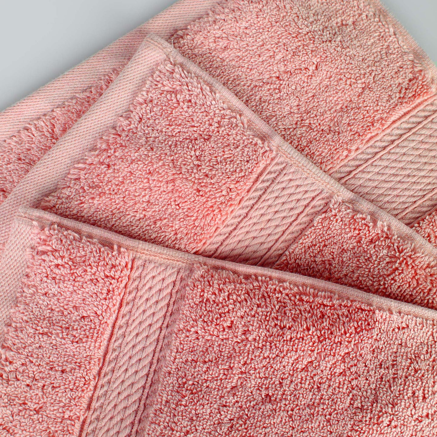 Superior Egyptian Cotton Pile 9 Piece Towel Set, Includes 3 Bath, 3 Hand, 3 Face Towels/Washcloths, Ultra Soft Luxury Towels, Thick Plush Essentials, Guest Bath, Spa, Hotel Bathroom, Tea Rose