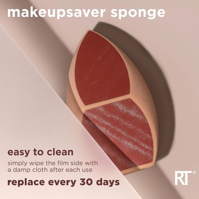 Real Techniques Makeup Blender Sponge - Liquid & Cream Application | Natural Finish, Cruelty-Free, 1 Count