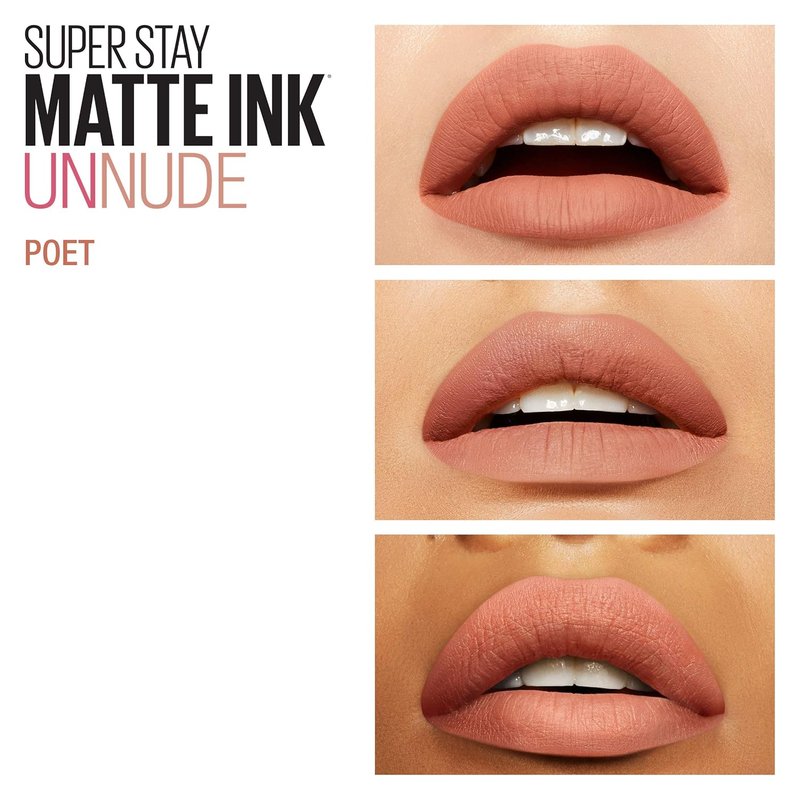 Maybelline New York Superstay Matte Ink Liquid Lipstick - Un-Nude Poet, 0.34 Fl Oz (Pack of 2)