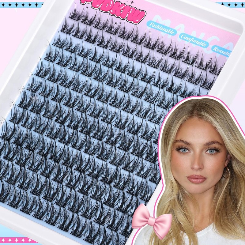 Natural C Curl Eyelash Clusters - Wispy Lash Extensions for DIY | 10-16mm, 144 Pcs