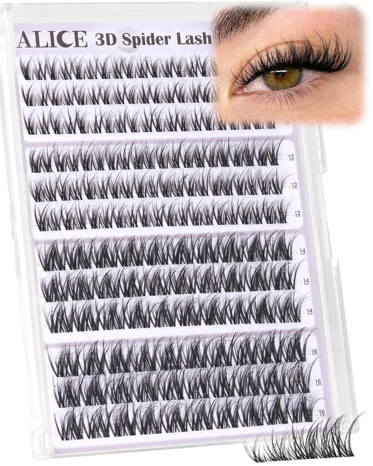 Spider Lash Clusters - 3D Wispy Volume Eyelash Extensions | Thin Band Individual Lashes 10-16mm