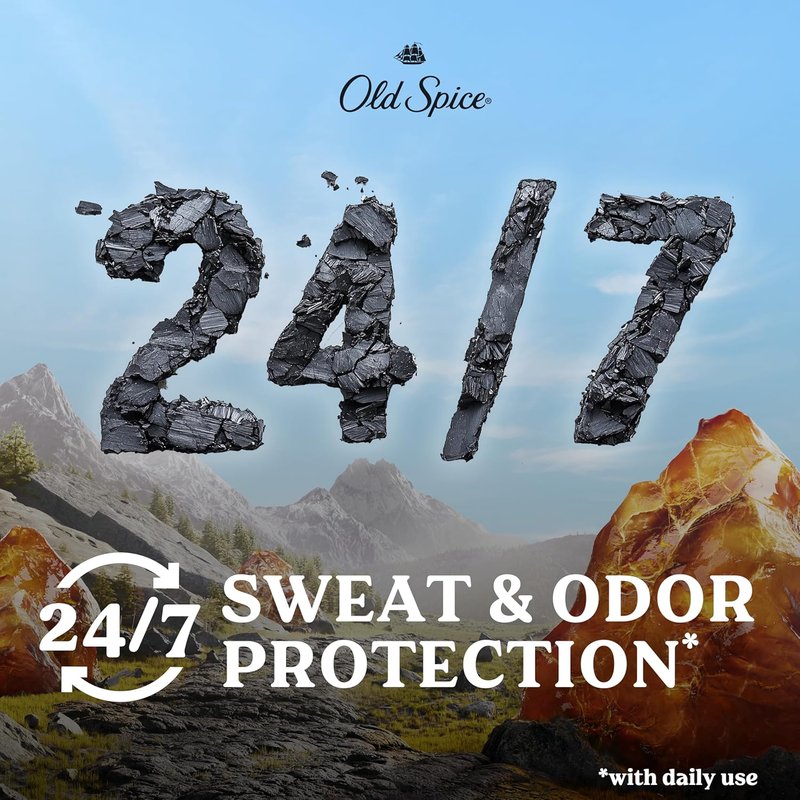 Old Spice Antiperspirant & Deodorant Volcano - Charcoal Infused, 2.6oz (Pack of 3) | Travel-Size Swagger Body Wash