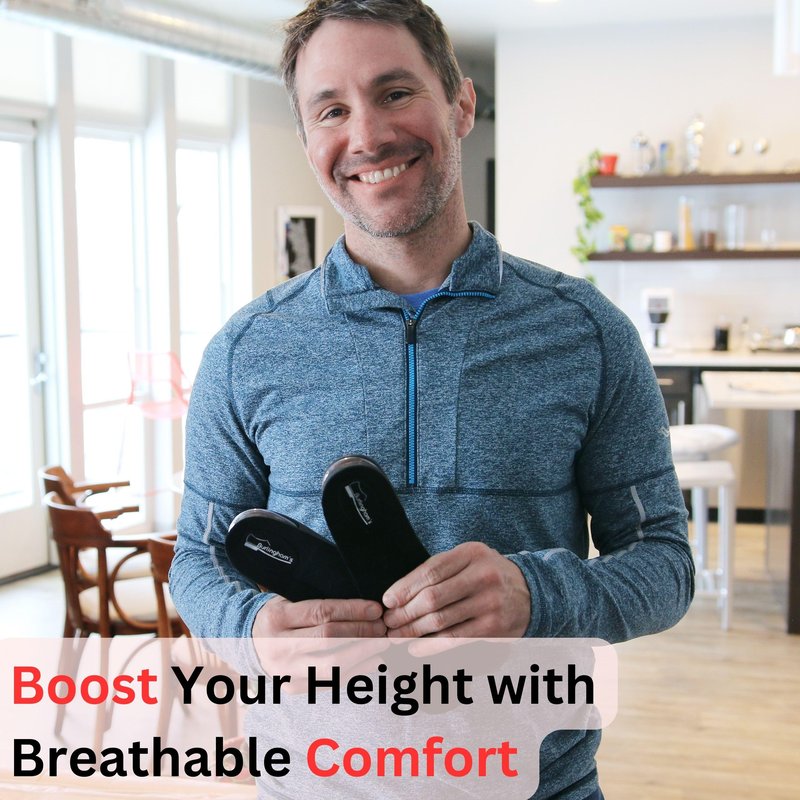 Shoe Lifts for Men and Women | Elevated, Cushioned Heel Inserts and Arch Support Insoles | Lifted, Supportive Comfort | and Breathable (2.75" Height) Black