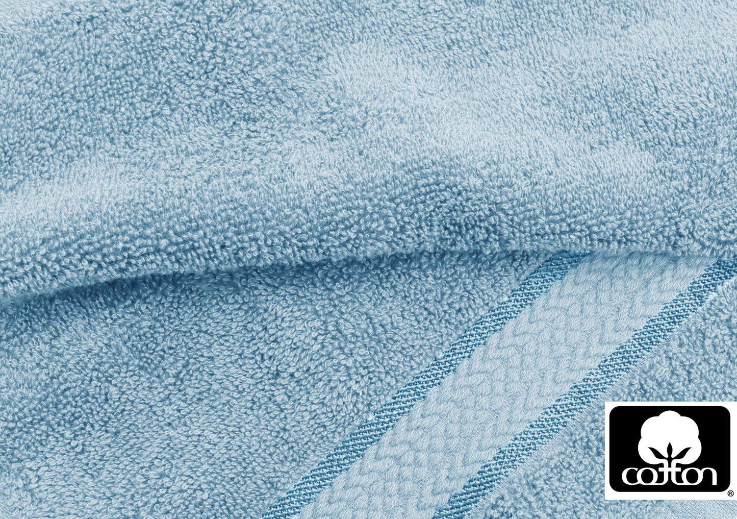 COTTON CRAFT Ultra Soft 6 Piece Towel Set - 2 Large Bath Towels, 2 Hand Towels, 2 Washcloths - Absorbent 580 GSM Quick Dry Everyday Luxury Hotel Bathroom Spa Gym Shower Pool - 100% Cotton - Light Blue