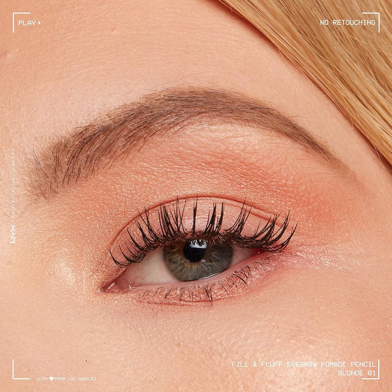 NYX Fill & Fluff Eyebrow Pomade Pencil - Blonde Color for Defined Brows
