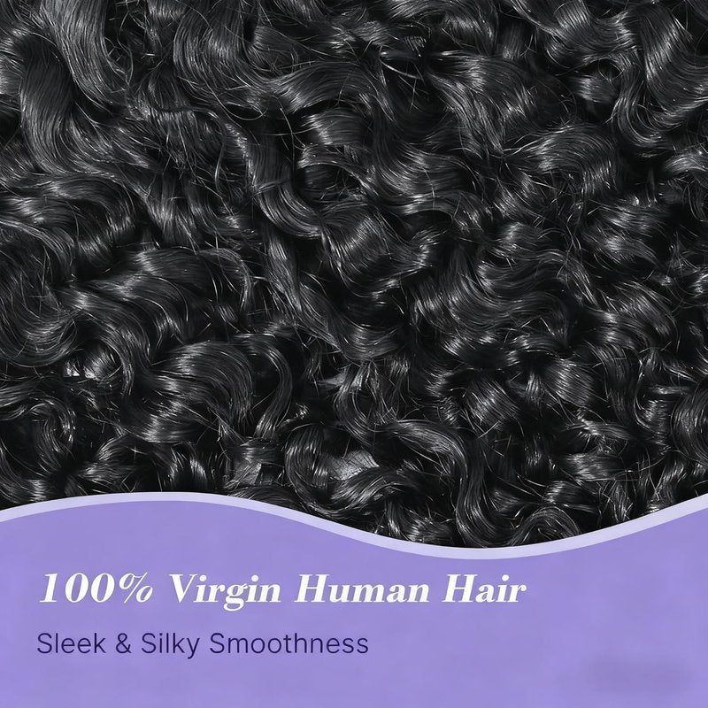 Skiennix Deep Wave Half Wig - 180 Density 26 Inch Human Hair | Seamless Flip Over Design for Easy Wear