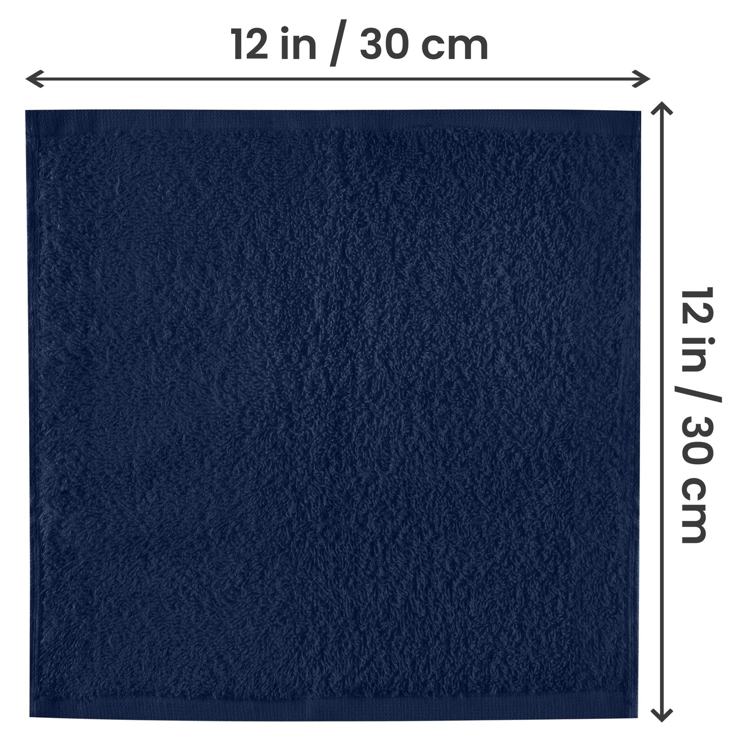 Utopia Towels 24 Pack Cotton Washcloths Set, 100% Ring Spun Cotton, Premium Quality Flannel Face Cloths, Highly Absorbent and Soft Feel Fingertip Towels, Navy