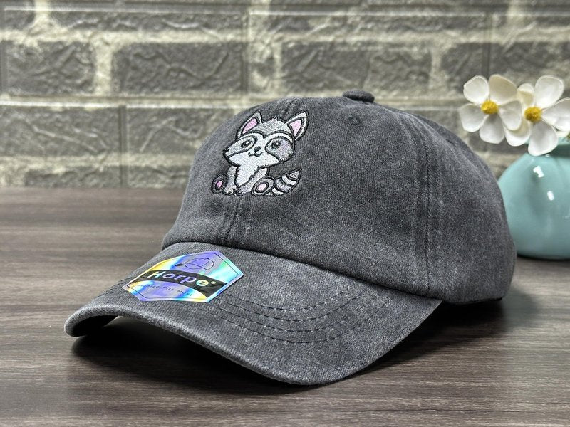 Horpe Raccoon Gifts for Kid Child, Cartoon Woodland Animal Hat for Boys and Girls, Adjustable Embroidered Forest Baseball Cap for Outdoor Adventures