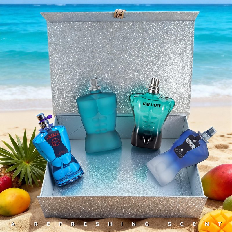 A CENTER Men's Cologne Gift Set 4 x 3.4 FL oz|Luxury perfume with Premium Presentation Box|Perfect Valentine's Day Gift for Him|Long Lasting Fragrance(Gallant&SeanMen&Nautical&Ultra)