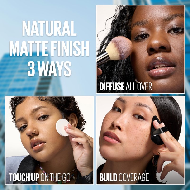 Maybelline Fit Me Matte + Poreless Pressed Face Powder Makeup & Setting Powder, Pure Beige, 1 Count