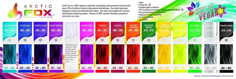 ARCTIC FOX Vegan and Cruelty-Free Semi-Permanent Hair Color Dye (4 Fl Oz, ELECTRIC PARADISE)