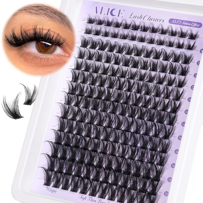 Eyelash Clusters - Wispy DIY Individual Lashes 10-18mm | 168pcs Natural Volume Extensions with Soft Thin Band