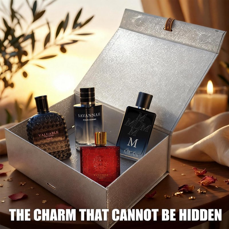 A CENTER Men's Cologne Gift Set 4 x 3.4 FL oz|Luxury perfume with Premium Presentation Box|Perfect Valentine's Day Gift Him|Long Lasting Fragrance(ValuableB&VintageHeroesR&Savanna&MForM)