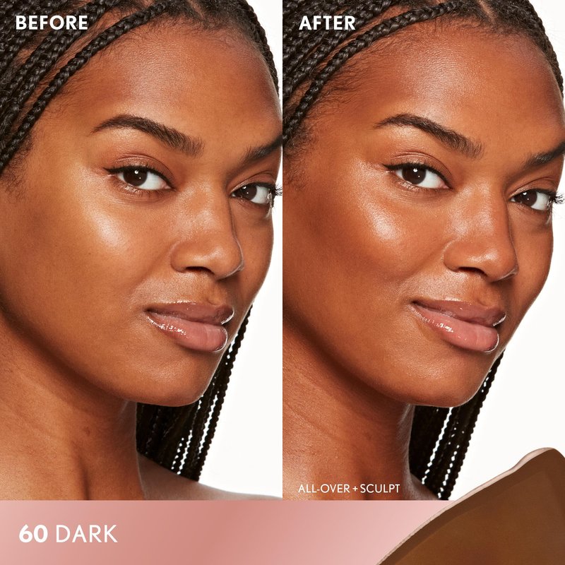 COVERGIRL TruBlend Sun & Sculpt Bronzing Glow Serum, Buildable, Radiant Glow, Wand and Pump Applicator - 60 Dark