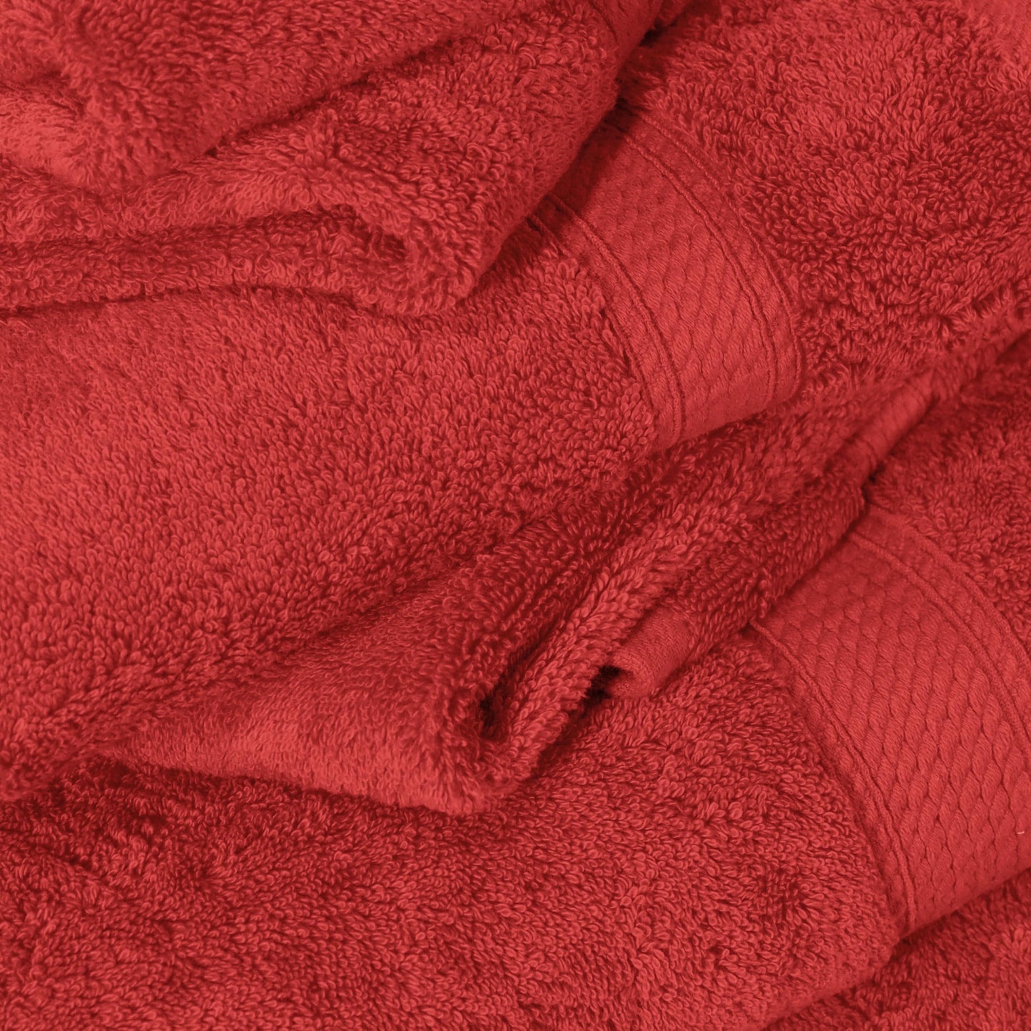 SUPERIOR Egyptian Cotton Pile 6 Piece Towel Set, Includes 2 Bath, 2 Hand, 2 Face Towels/Washcloths, Ultra Soft Luxury Towels, Thick Plush Essentials, Guest, Spa, Hotel, Red