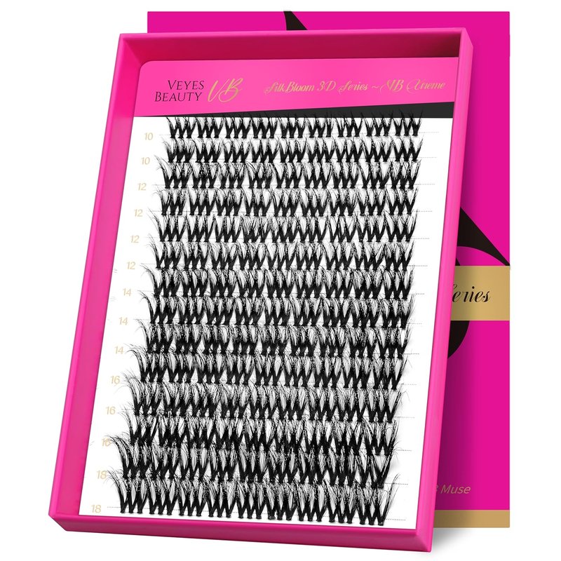 Lash Clusters - Fluffy Individual 3D Layered Volume Eyelashes | Thin & Invisible Band, Mixed Length 10-18mm