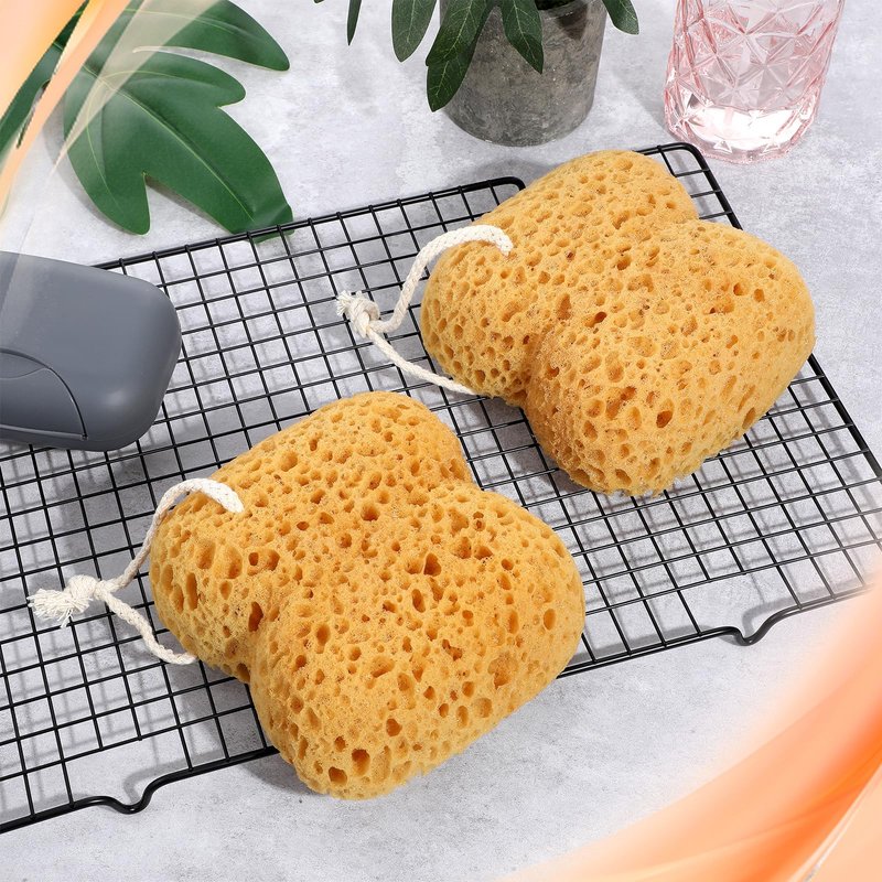Mabor 2 Pcs Body Shower Bath Sponge, Large Size Exfoliating Sponges for Shower Scrubber Foam Loofah Bubbling Bubble Scrub for Bathroom Men Women Use