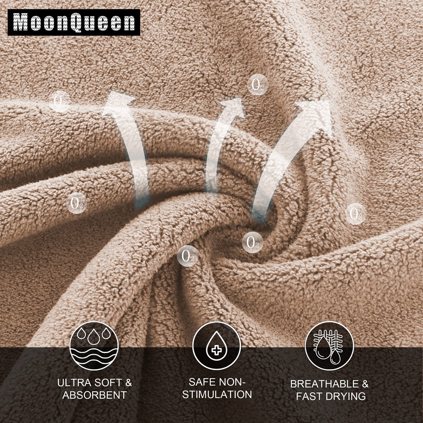 MOONQUEEN Ultra Soft Premium Washcloths Set - 12 x 12 inches - 24 Pack - Quick Drying - Highly Absorbent Coral Velvet Bathroom Wash Clothes - Use as Bath, Spa, Facial, Fingertip Towel (Brown)