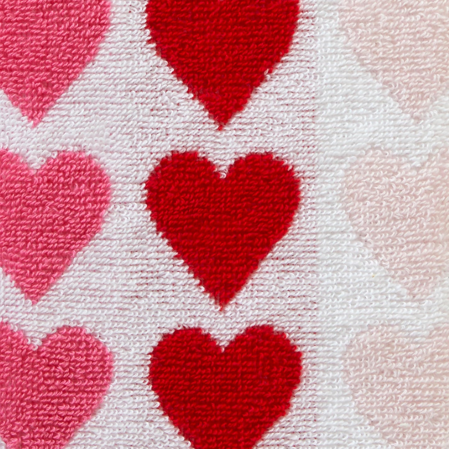 SKL Home Valentine's Tonal Hearts Jacquard 100% Cotton Reversible 2pc Hand Towel Set, Decorative for Bath/Kitchen/Bar & Gift, Pink