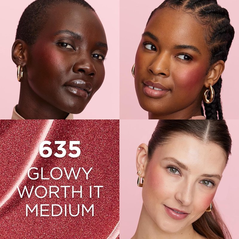 L'Oreal Paris True Match Lumi Liquid Blush - Intense Glowy Formula in Medium, 0.33 Fl Oz