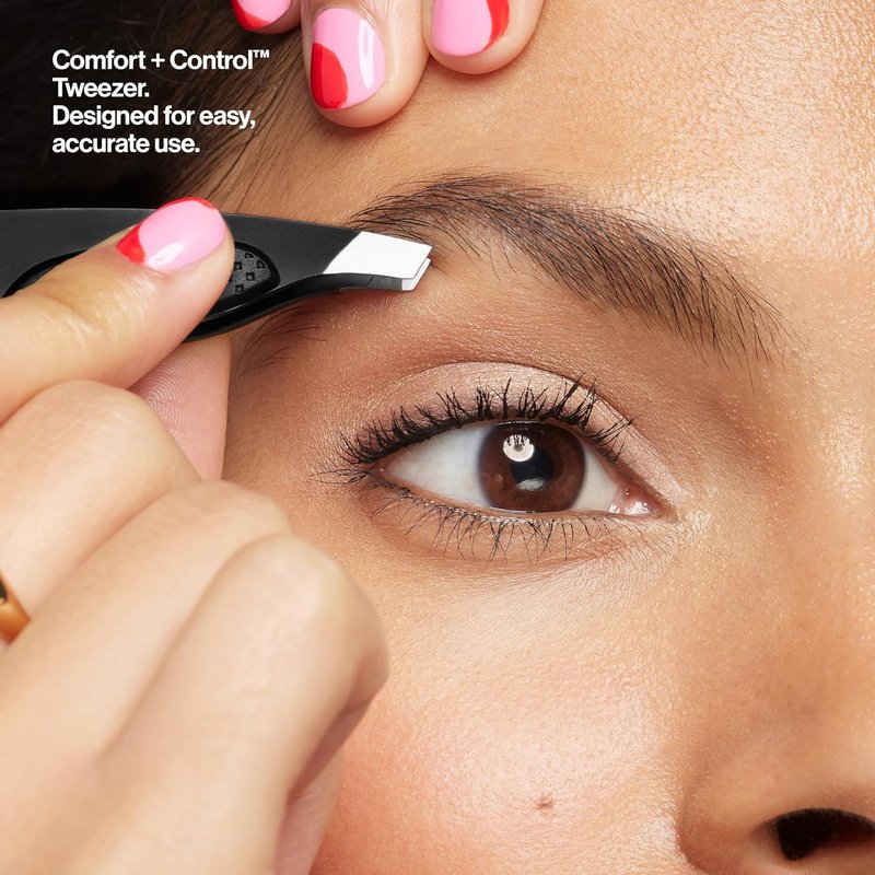 Revlon Comfort & Control Tweezer - Easy Grip Eyebrow Tool for Precise Hair Removal | 1 Count