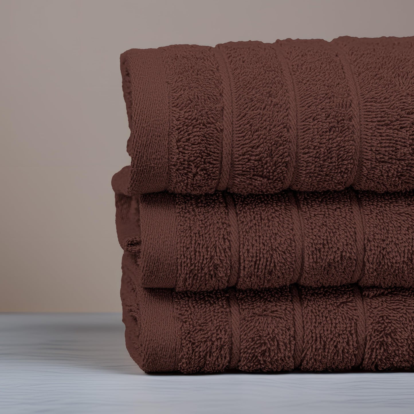 Tens Towels Pack of 6 Hand Towels, 100% Cotton, Lighter Weight, Quick to Dry, 16 x 28 Inches, Super Soft & Absorbent, Perfect for Bathroom & Kitchen (Brown)