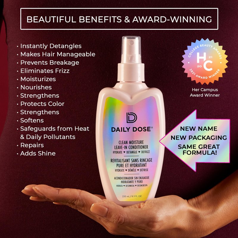 DAILY DOSE Award-Winning Leave-In Conditioner (8.5oz + 2oz Duo) Hair Detangler Spray (Award Winning), Paraben Free, Phthalates Free, Cruelty Free, Vegan