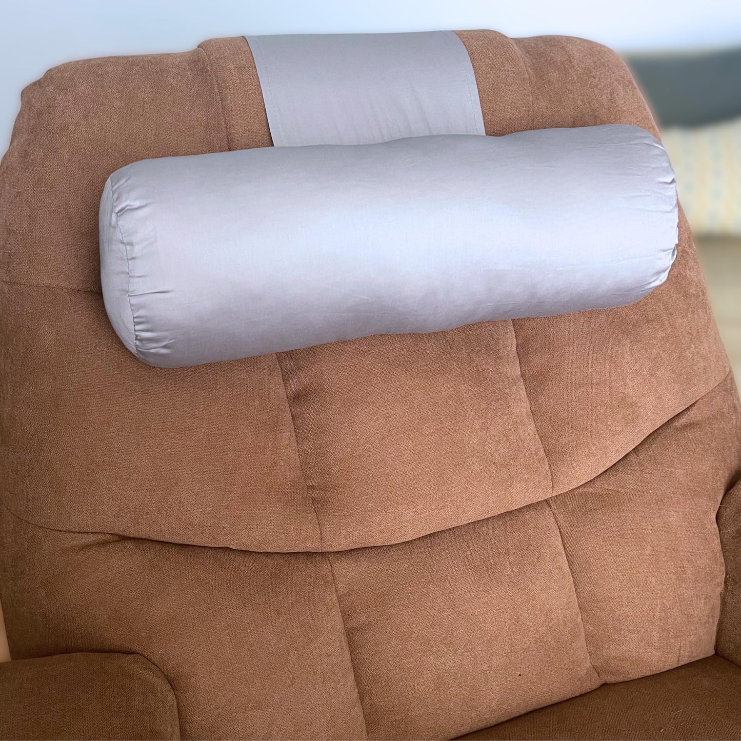 EOT Wellness Recliner Pillow for Lumbar, Neck, and Cervical Support, Sleep, Couch, Office Chair, Headrest, Weighted, No Velcro Required (Slate Gray)