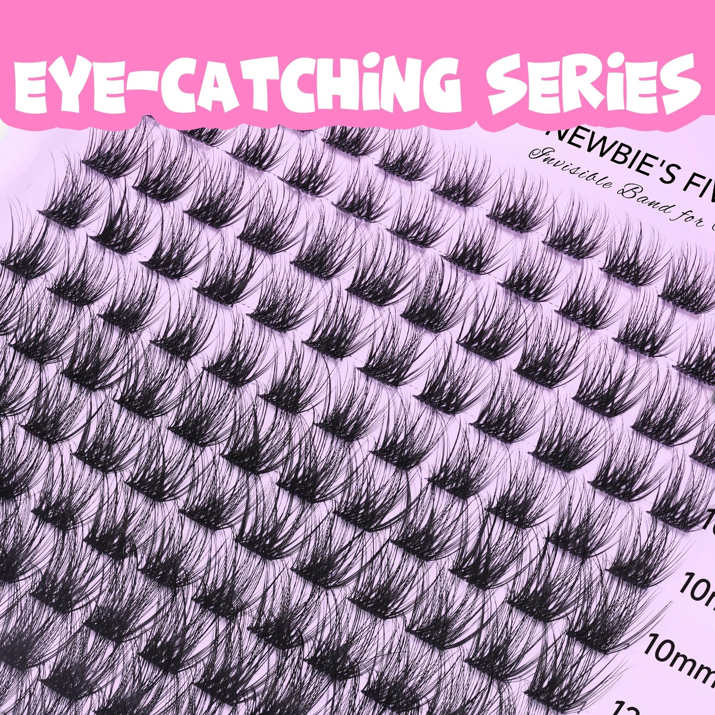 VEYESBEAUTY Lash Clusters Individual Eyelash Extensions Thin & Invisible Band DIY False Eyelashes for Self-application Newbie's Five-Second Series Wispy Lash Tray, Siren 8-16mm Mixed Length