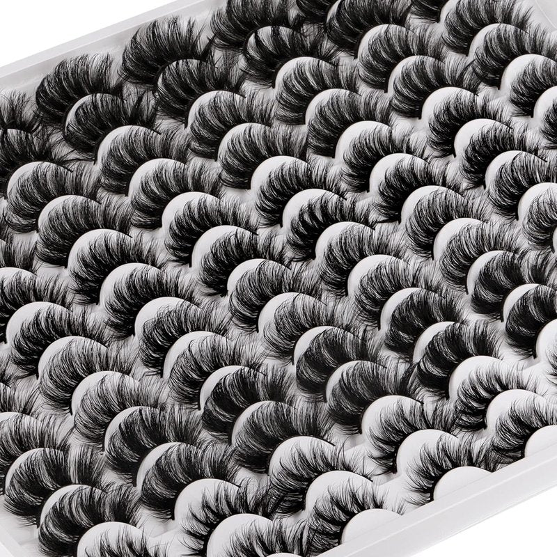 False Eyelashes Multipack - 48 Pairs of 5D Wispy Faux Mink Lashes | 6 Dramatic Styles