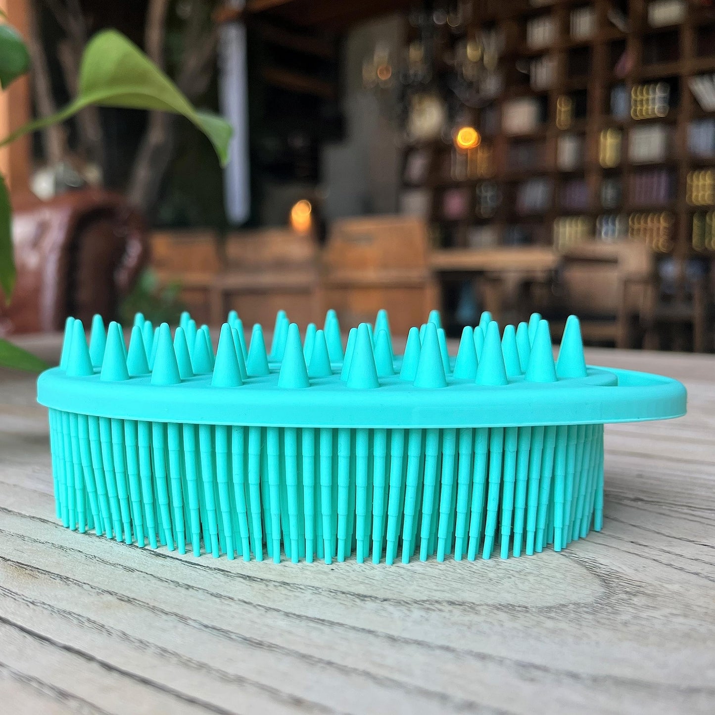 Premium Sensory Brush for Kids or Autism,Soft Silicone Body Scrubber,2 in 1 Sensory Room Occupational Therapy Brushes,Silicone Loofah,Pet Shower Brushes Bath Brush Shampoo Brush(hangable-Spikes-Teal)