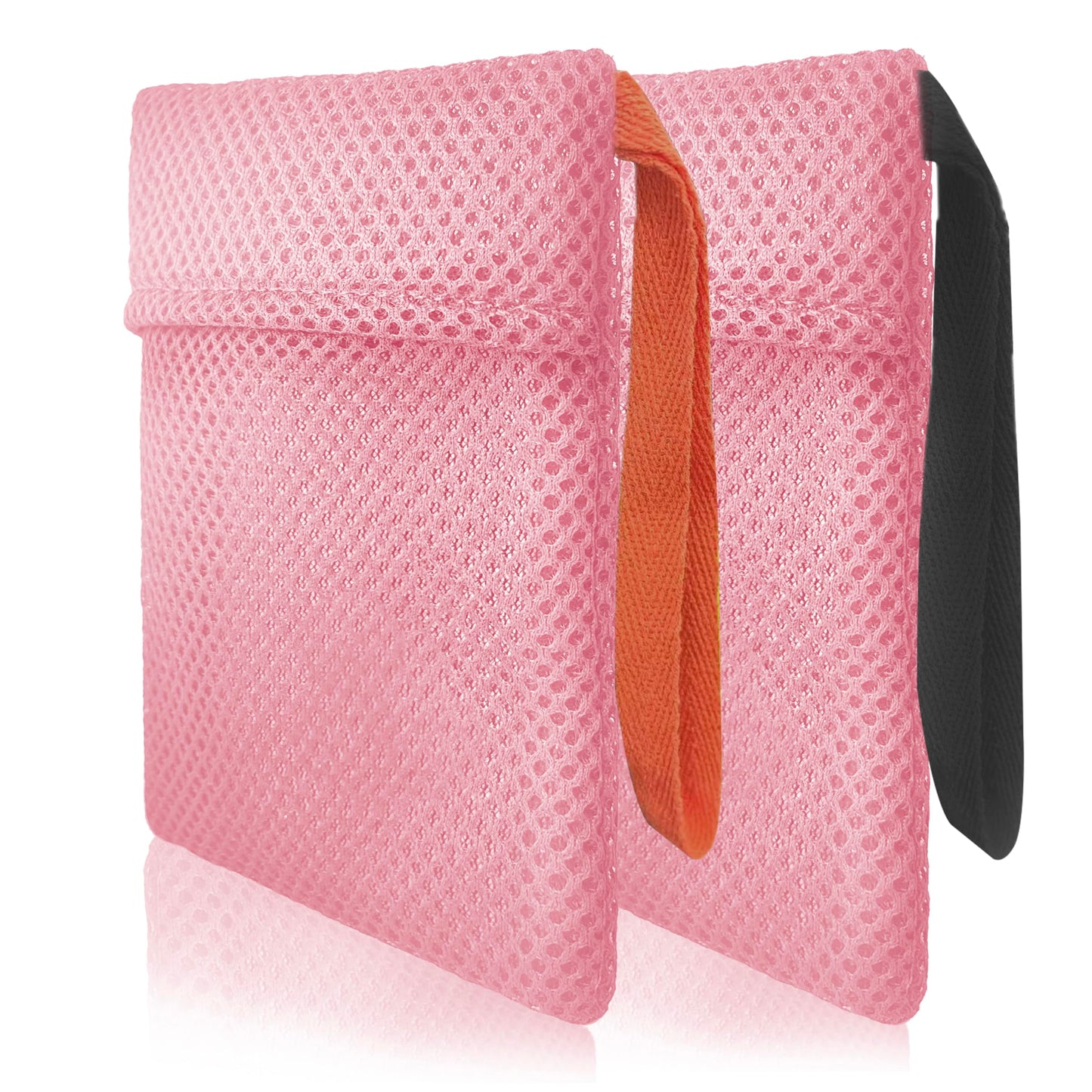 Beiskll 2 Pack Soap Bag Gentle Exfoliating,Bar Soap Pouch Saver Pocket,Body Scrubber Shower Bath Sponge Loofah (Pink)