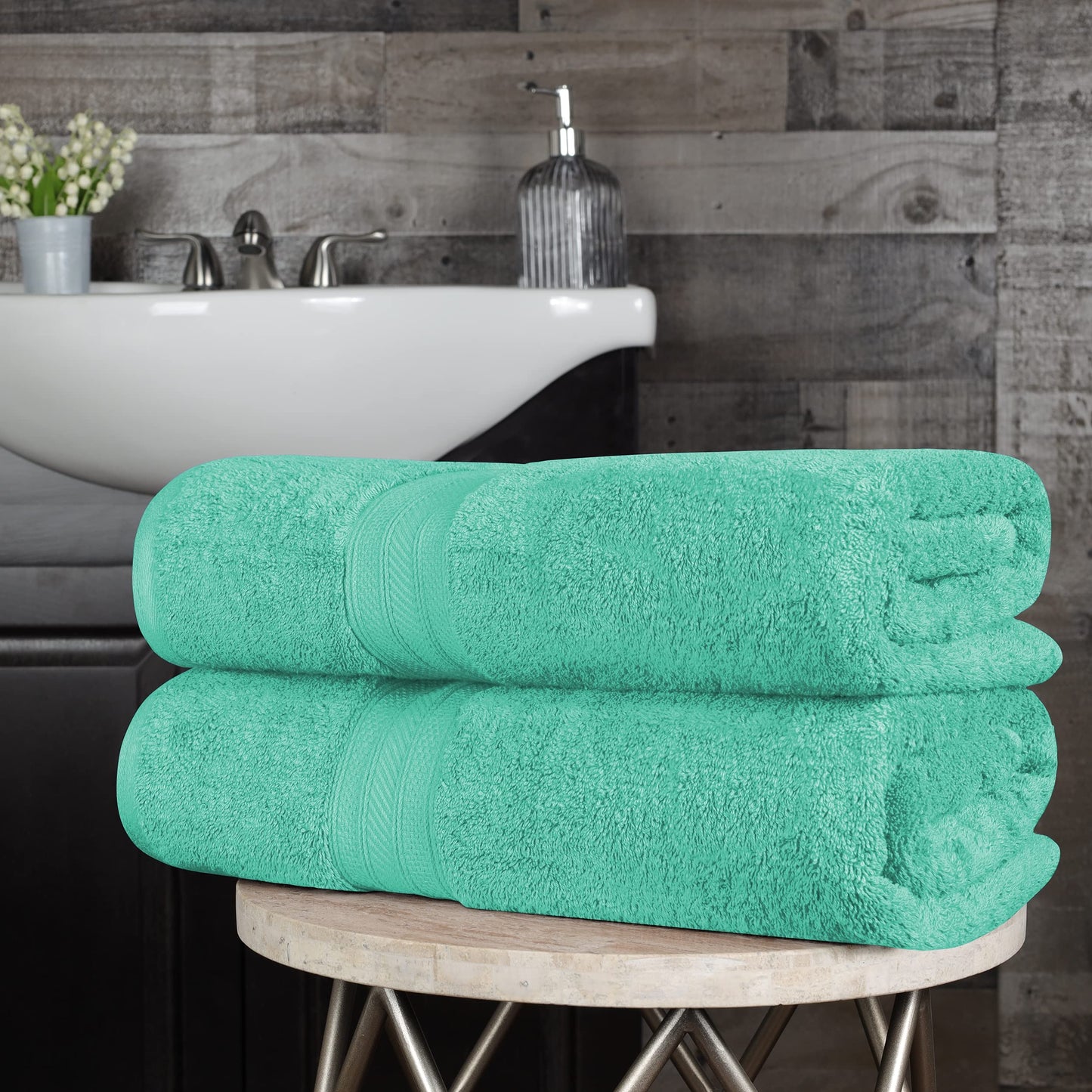 Superior 700 GSM Long Staple 100% Combed Cotton, Durable, Plush and Absorbent 6-Piece Single Ply Towel Set - Rivulet