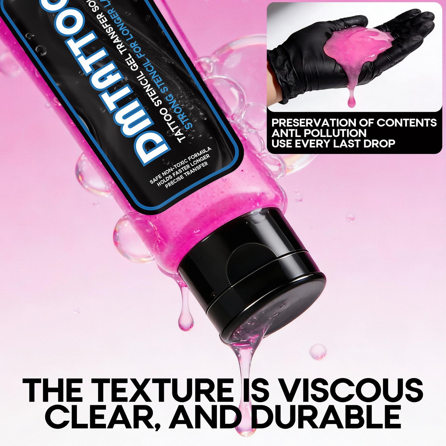 Tattoo Stencil Transfer Gel, 4 fl oz Long-lasting, smudge - Proof for transfer paper & machines For artists & beginners