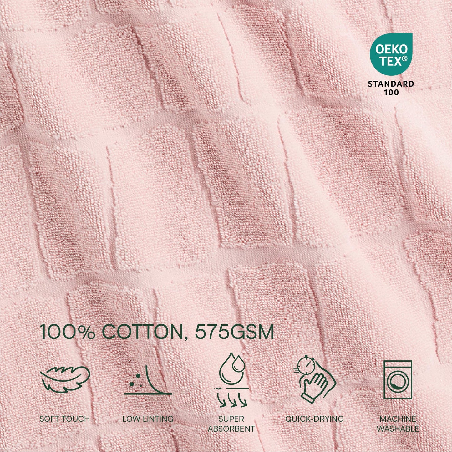 Lacoste Croc Scale 100% Cotton Bath Towel – Highly Absorbent, Ultra Soft & Quick Drying Luxury Jacquard Towel with Embroidered Crocodile, Premium Bathroom Essential, Light Pink, 30" x 56"