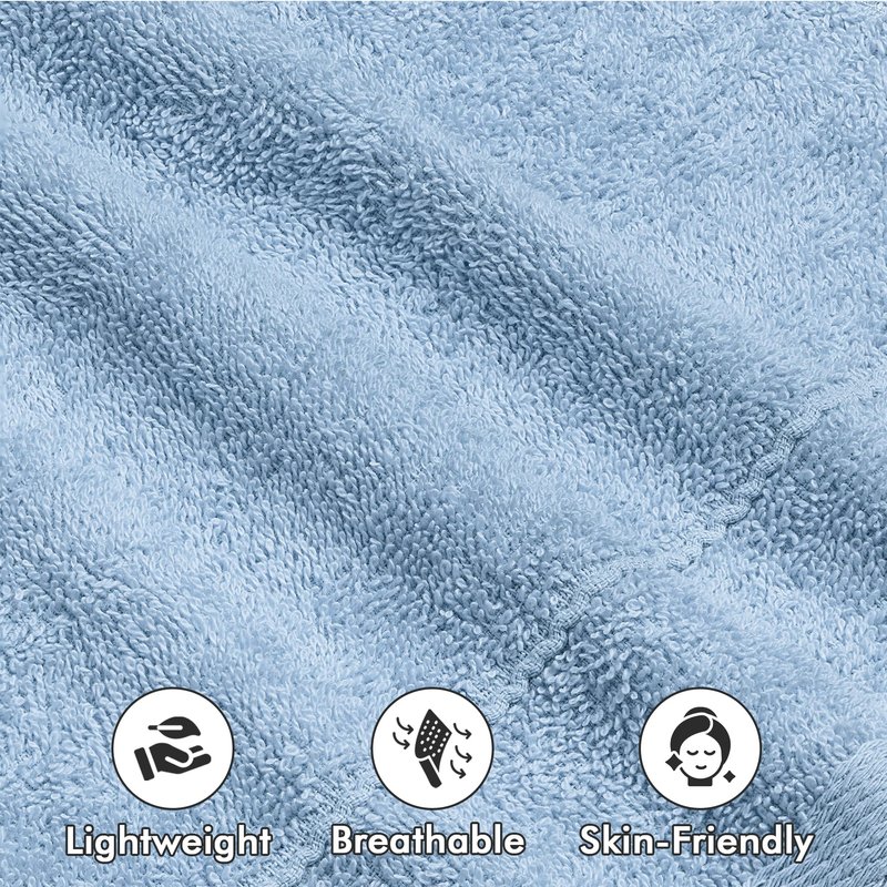 Novo Home Face Towels Pack of 12 – 100% Cotton Wash Cloths (12x12 inch) – Soft, Quick Dry & Highly Absorbent Hand Towels for Bathroom, Spa, Gym, Kitchen and for Daily Use - (Sky Blue)