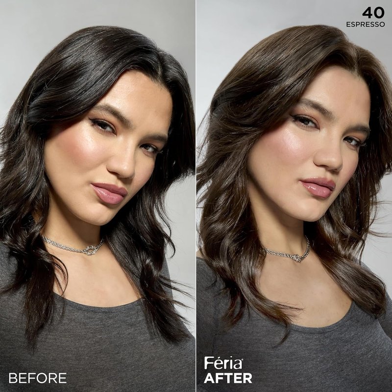 L'Oreal Paris Feria Hair Color - Multi-Faceted Shimmering Permanent Dye, 40 Espresso, 1 Kit