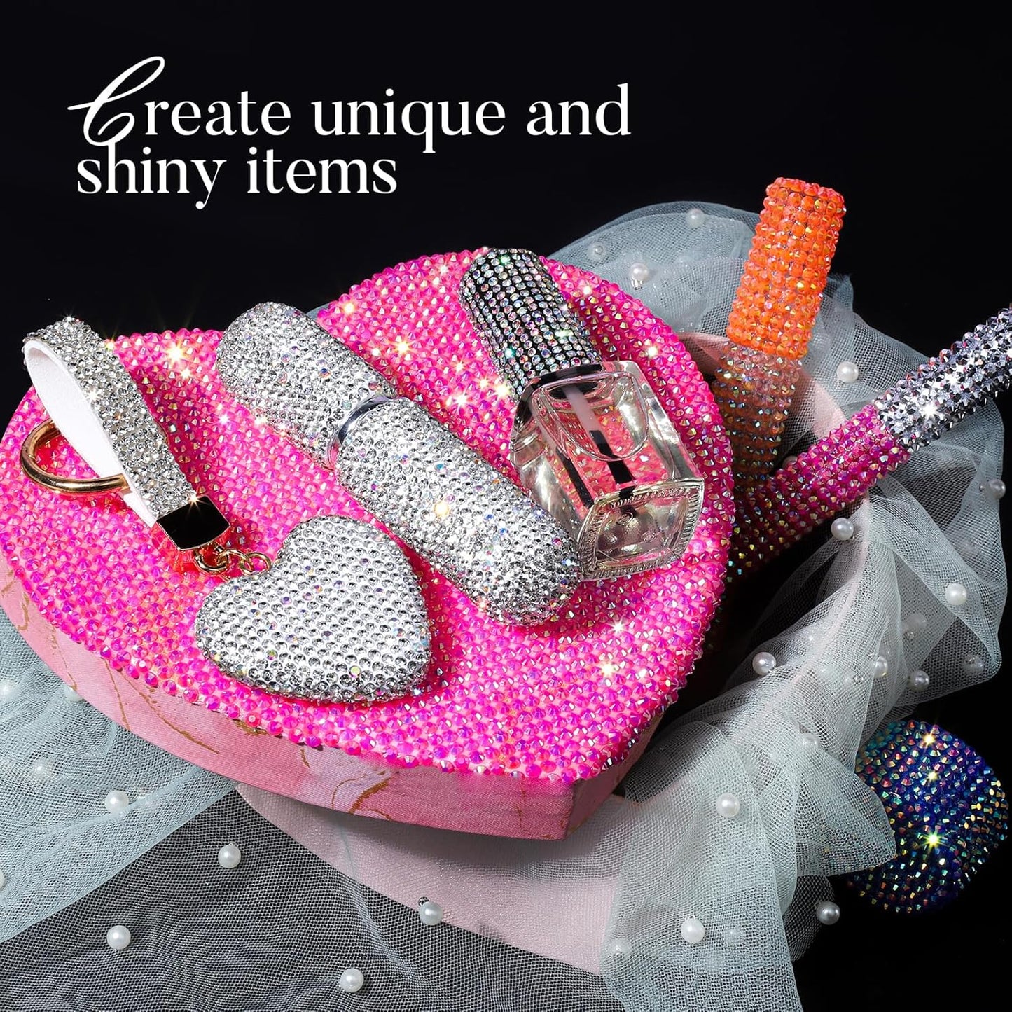 Teenitor Bedazzling Kit - 28 Colors Rhinestones with 30000 Pcs Flatback Gems & 3 Pcs B7000 Glue for Nail Art & Crafts
