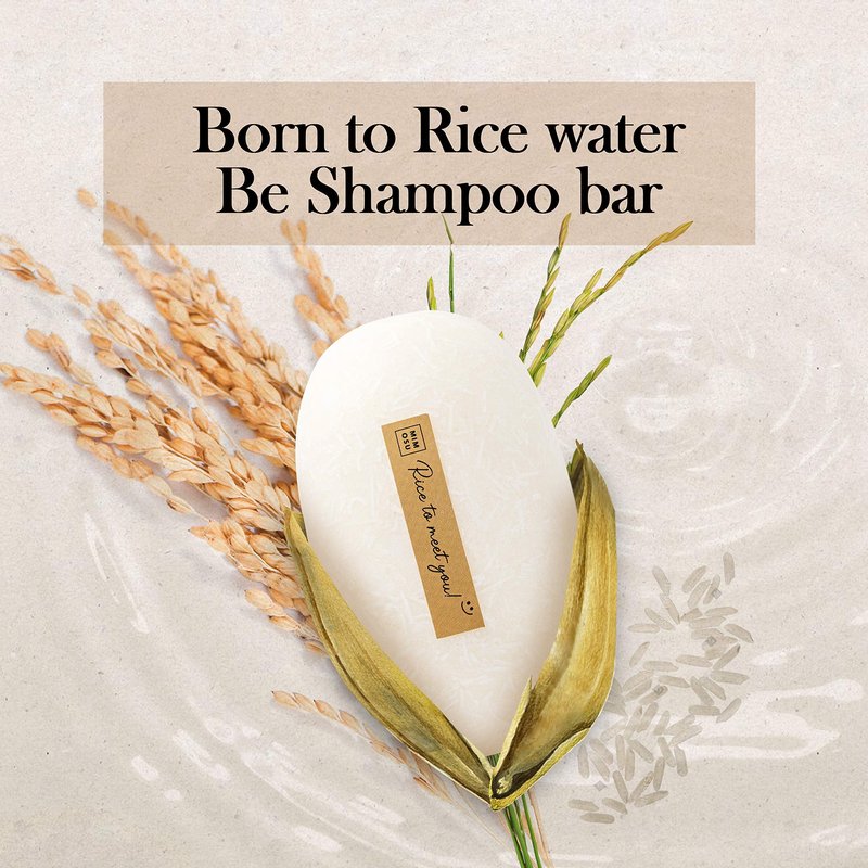 mimosu Hair Growth Shampoo Bar, Fermented Rice Water 2-in-1 Shampoo & Conditioner, 5oz, Unscented, pH Balanced, Solid Bar for Oily Hair, Korean Hair Care