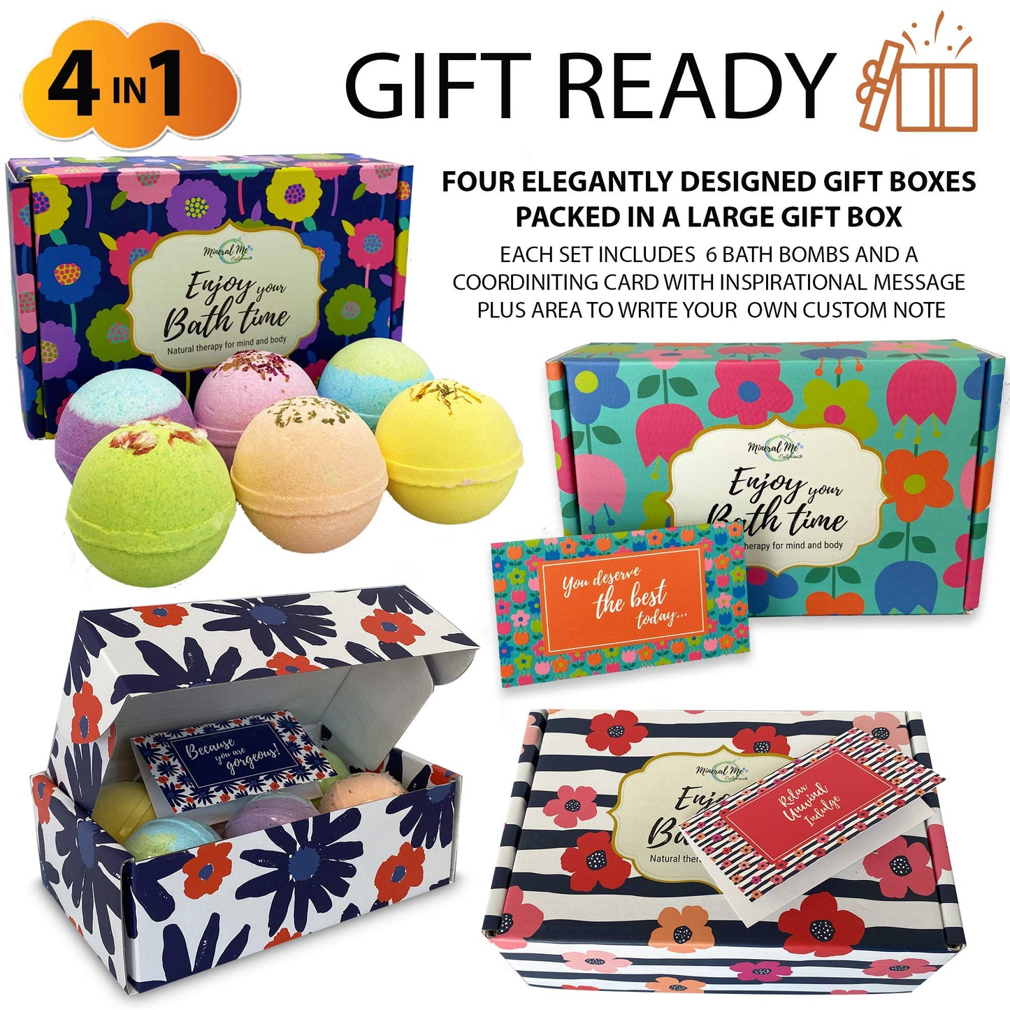 Bath Bombs for Women Gift Set - 24 Natural and Organic Bath Bombs with Essential Oils & Moisturizing Shea Butter, Spa Birthday Gift, Selfcare Gifts, Women, Teen Girls, Bridesmaid Gift