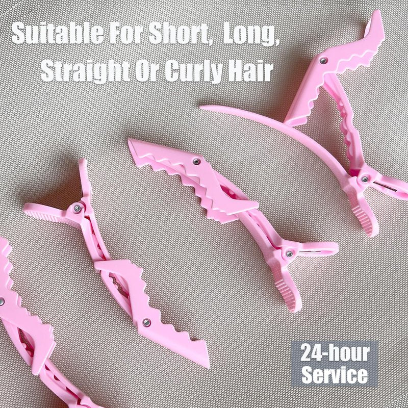 Alligator Hair Clips - 30 Pcs Thick Hair Styling Clips with Wide Teeth & Double-Hinged Design | Pink
