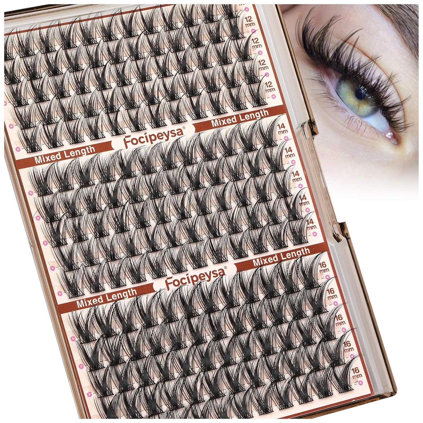 Wispy Lash Clusters - 12-16mm Natural Look Eyelash Extensions | DIY Fairy Lashes for Salon Effect