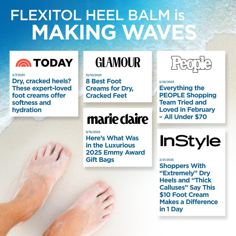 Flexitol Heel Balm Twin Pack, Cracked Heel Cream & Foot Balm, Intensive Hydration for Dry, Rough Feet & Heels, Urea-Based Moisturizing Cream, 4 oz Tube
