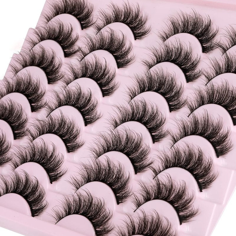 Mink Lashes - 14 Pairs Wispy 5D Volume False Eyelashes for Natural Look | 16mm Length