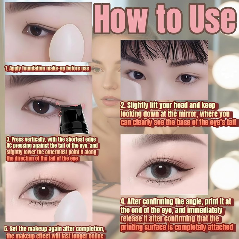 Skiennix Gel Eyeliner Pencil Set - 2025 New Foldable Waterproof Eyeliner Stamps for Perfect Wings | Smudge-Proof, Easy for Beginners