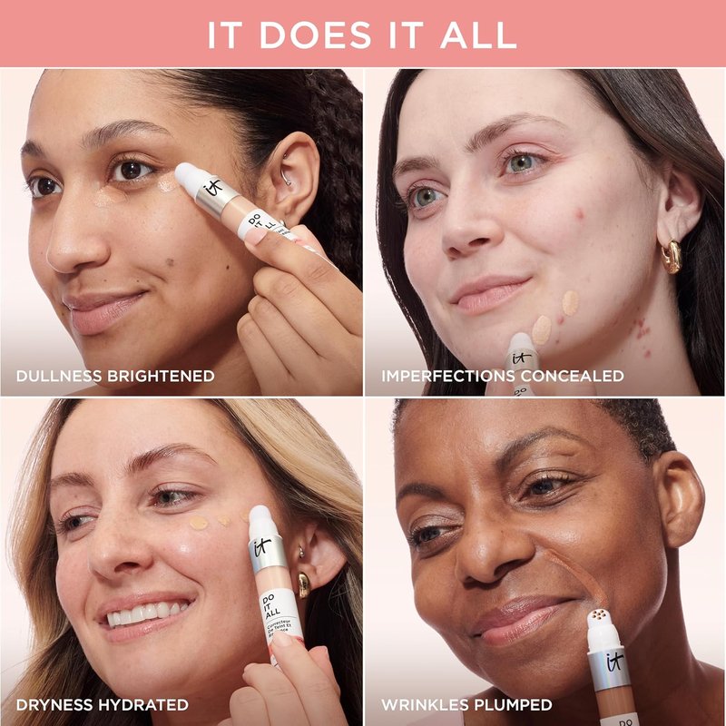 IT Cosmetics Do It All Radiant Concealer - Hydrating & Brightening Makeup - Creaseless Medium Coverage - 0.2 Fl Oz
